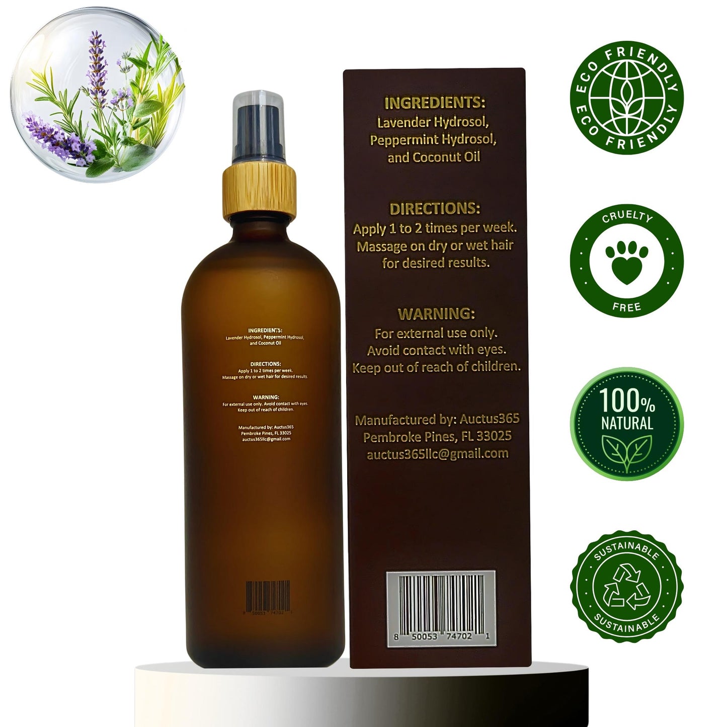Auctus365 Lavender Hydrosol Hair Growth Mist