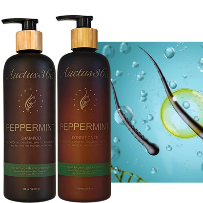 Auctus365 Peppermint Shampoo and Conditioner Set