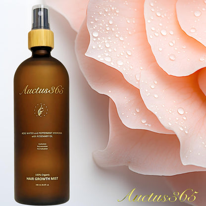 Auctus365 Rose Water Hydrosol Hair Growth Mist