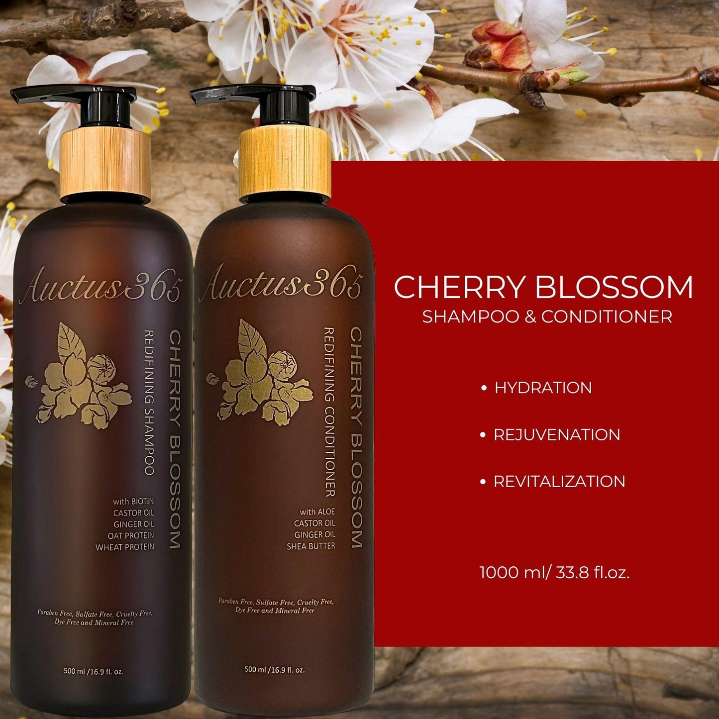 Auctus365 Cherry Blossom Shampoo and Conditioner Set