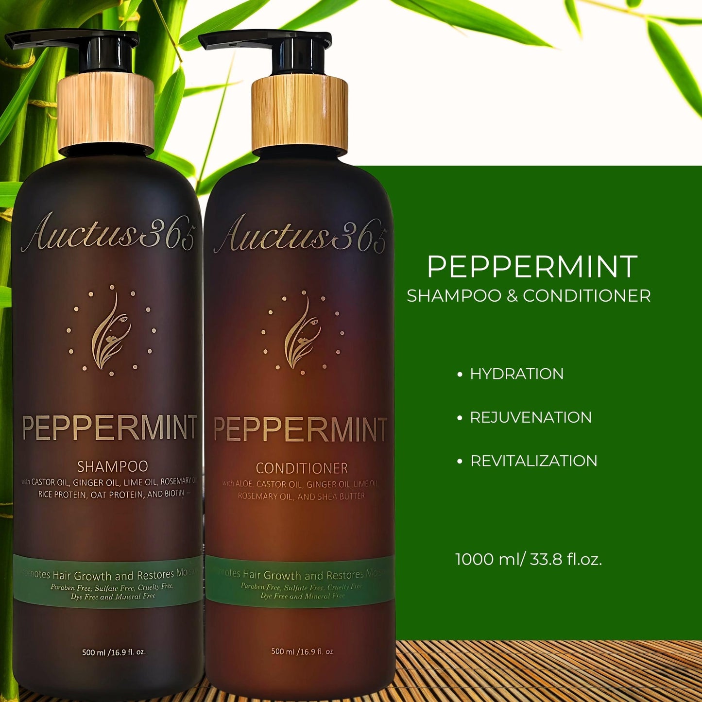 Auctus365 Peppermint Shampoo and Conditioner Set